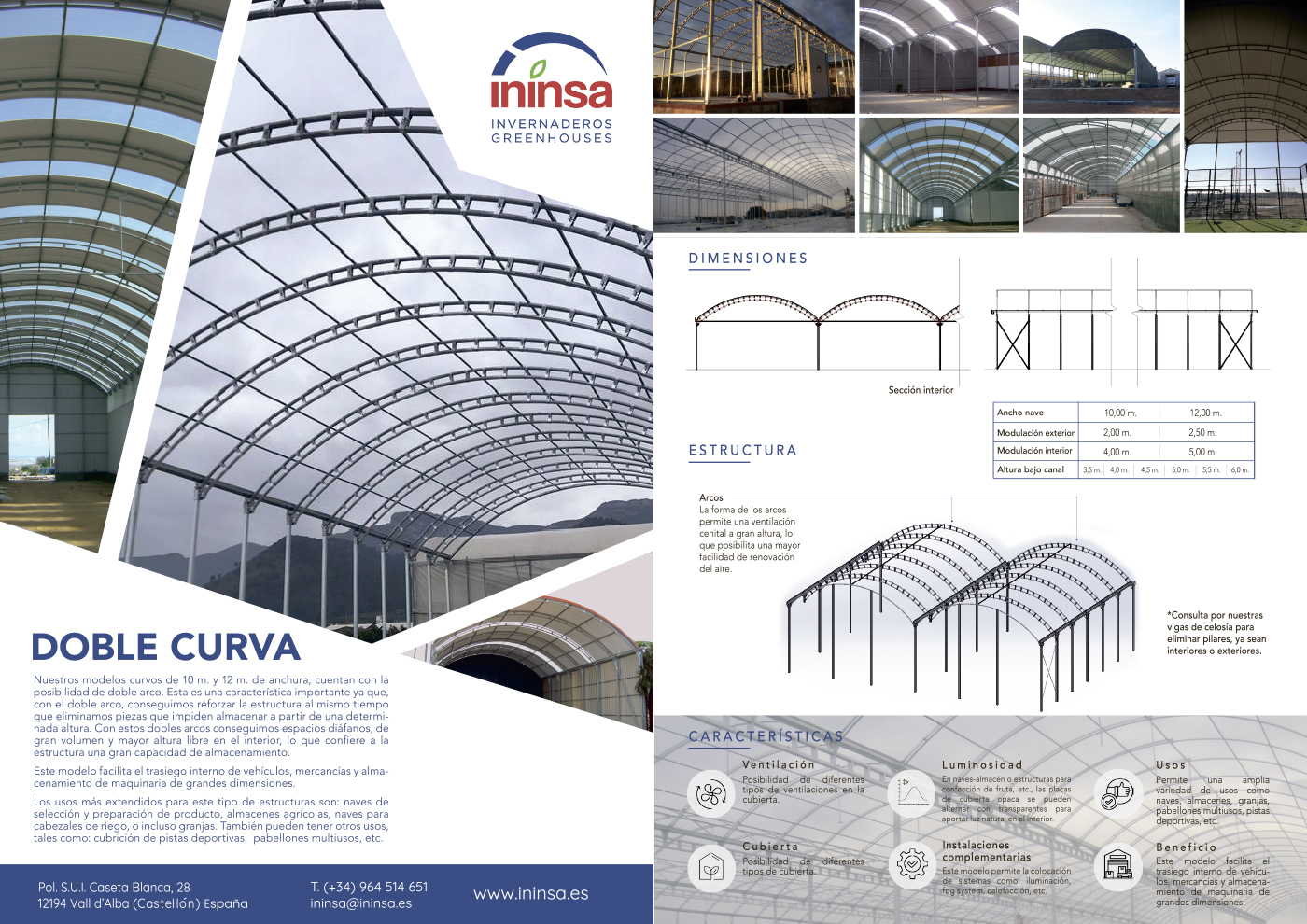 Foto El modelo de invernadero de Doble Curva